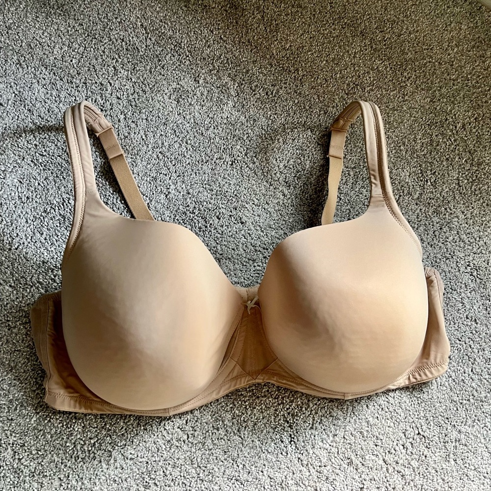 EUC Cacique/Lane Bryant NUDE Lightly Lined Balconette Bra 42DDD